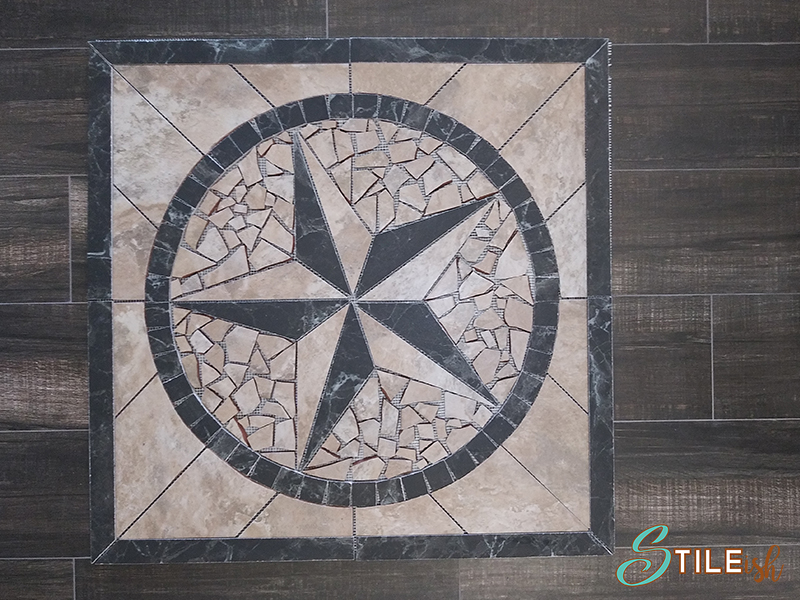 Custom tile texas star medallion